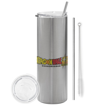 DragonBallZ, Tumbler stainless steel Silver 600ml, with metal straw & cleaning brush