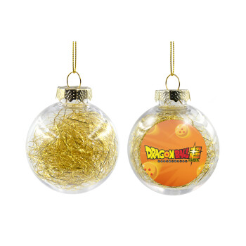 DragonBallZ, Transparent Christmas tree ball ornament with gold filling 8cm