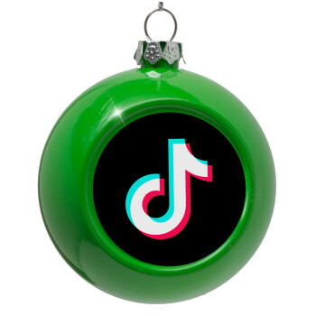 TikTok, Green Christmas tree ornament bauble 8cm