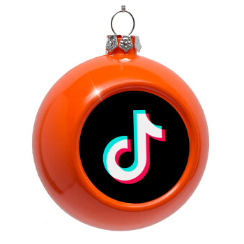 TikTok, Στολίδι Χριστουγεννιάτικη μπάλα δένδρου Πορτοκαλί 8cm