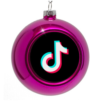 TikTok, Purple Christmas tree ornament bauble 8cm