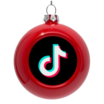 TikTok, Red Christmas tree ornament bauble 8cm