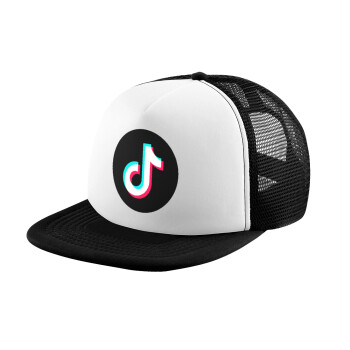 TikTok, Καπέλο Ενηλίκων Soft Trucker με Δίχτυ Black/White (POLYESTER, ΕΝΗΛΙΚΩΝ, UNISEX, ONE SIZE)