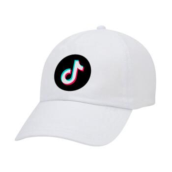 TikTok, Καπέλο Ενηλίκων Baseball Λευκό 5-φύλλο (POLYESTER, ΕΝΗΛΙΚΩΝ, UNISEX, ONE SIZE)