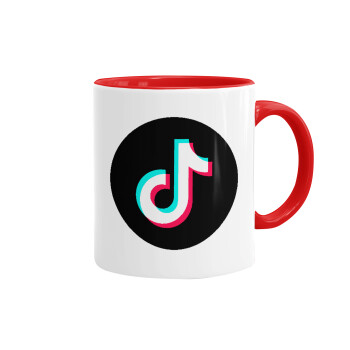 TikTok, Mug colored red, ceramic, 330ml