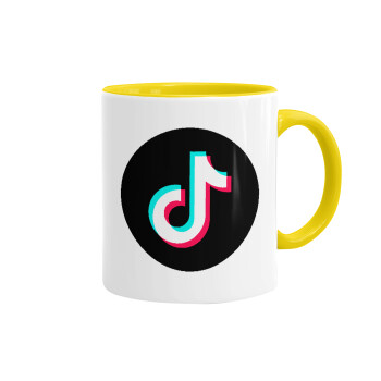 TikTok, Mug colored yellow, ceramic, 330ml