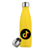 Yellow Stainless Steel Metallic Thermos, double-walled, 500ml