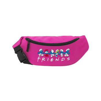 Friends Smurfs, Unisex waist bag (banana) in PINK color with 2 pockets