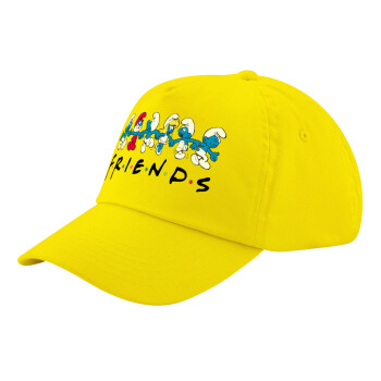 Friends Smurfs, Child's Baseball Cap, 100% Cotton Twill, Yellow (COTTON, CHILD, UNISEX, ONE SIZE)