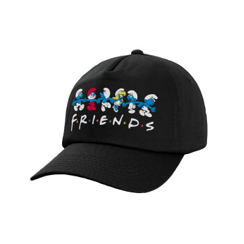 Friends Smurfs, Καπέλο παιδικό Baseball, 100% Βαμβακερό,  Μαύρο