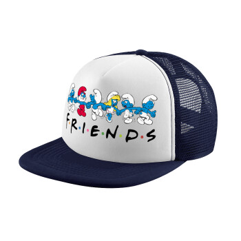 Friends Smurfs, Children's Soft Trucker Cap with Dark Blue/White Mesh (POLYESTER, CHILDREN, ONE SIZE)