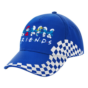 Friends Smurfs, Καπέλο Ενηλίκων Ultimate ΜΠΛΕ RACING, (100% ΒΑΜΒΑΚΕΡΟ DRILL, ΕΝΗΛΙΚΩΝ, UNISEX, ONE SIZE)