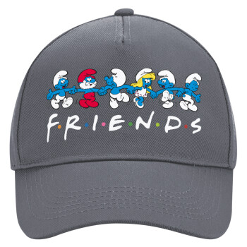 Friends Smurfs, Καπέλο Ενηλίκων Ultimate Γκρι, (100% ΒΑΜΒΑΚΕΡΟ DRILL, ΕΝΗΛΙΚΩΝ, UNISEX, ONE SIZE)