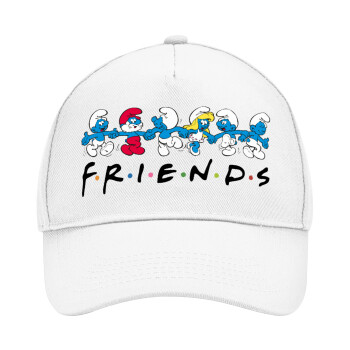Friends Smurfs, Καπέλο Ενηλίκων Baseball, Drill, Λευκό (100% ΒΑΜΒΑΚΕΡΟ, ΕΝΗΛΙΚΩΝ, UNISEX, ONE SIZE)