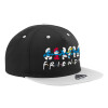 Adult Flat Snapback Hat Black/Grey, (100% COTTON TWILL, ADULT, UNISEX, ONE SIZE)