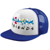 Child's Soft Trucker Hat with Blue/White Mesh (POLYESTER, CHILD, ONE SIZE)