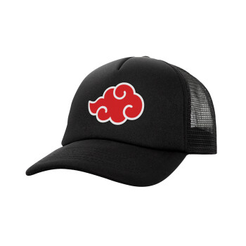 Naruto  Akatsuki Cloud, Καπέλο Ενηλίκων Soft Trucker με Δίχτυ Μαύρο (POLYESTER, ΕΝΗΛΙΚΩΝ, UNISEX, ONE SIZE)