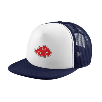 Naruto  Akatsuki Cloud, Children's Soft Trucker Cap with Dark Blue/White Mesh (POLYESTER, CHILDREN, ONE SIZE)