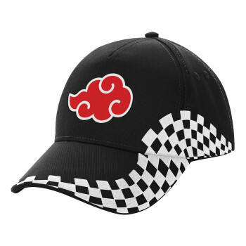 Naruto  Akatsuki Cloud, Adult Ultimate BLACK RACING Cap, (100% COTTON DRILL, ADULT, UNISEX, ONE SIZE)