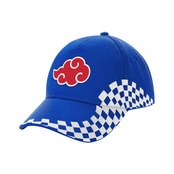 Naruto  Akatsuki Cloud, Adult Ultimate BLUE RACING Cap, (100% COTTON DRILL, ADULT, UNISEX, ONE SIZE)