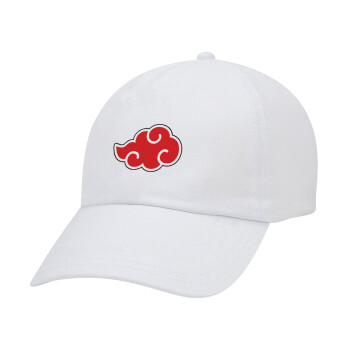 Naruto  Akatsuki Cloud, Καπέλο Ενηλίκων Baseball Λευκό 5-φύλλο (POLYESTER, ΕΝΗΛΙΚΩΝ, UNISEX, ONE SIZE)