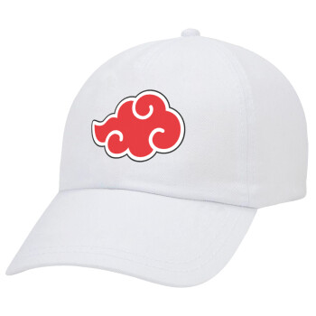 Naruto  Akatsuki Cloud, Καπέλο Ενηλίκων Baseball Λευκό 5-φύλλο (POLYESTER, ΕΝΗΛΙΚΩΝ, UNISEX, ONE SIZE)