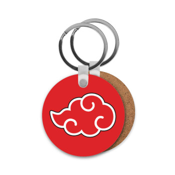 Naruto  Akatsuki Cloud, Μπρελόκ Ξύλινο στρογγυλό MDF Φ5cm