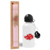 Easter Set, metallic aluminum bottle (500ml) & aromatic flat Easter candle (30cm) (PINK)