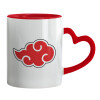 Mug heart red handle, ceramic, 330ml