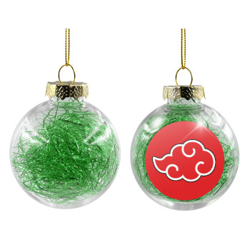 Naruto  Akatsuki Cloud, Transparent Christmas tree ball ornament with green filling 8cm