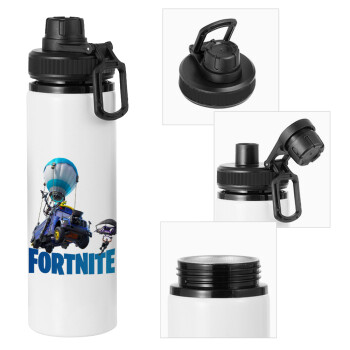 Fortnite Bus, Metal water bottle with safety cap, aluminum 850ml