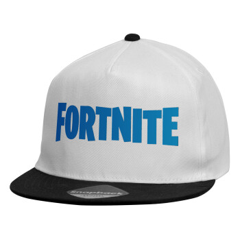 Fortnite Bus, Child's Flat Snapback Hat, White (100% COTTON, CHILDREN'S, UNISEX, ONE SIZE)