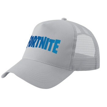 Fortnite Bus, Adult Structured Trucker Hat, with Mesh, GRAY (100% COTTON, ADULT, UNISEX, ONE SIZE)