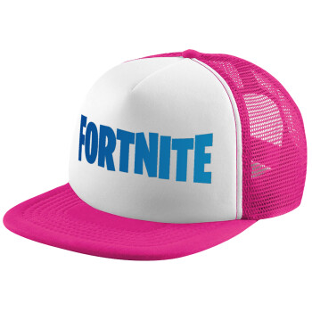 Fortnite Bus, Καπέλο παιδικό Soft Trucker με Δίχτυ ΡΟΖ/ΛΕΥΚΟ (POLYESTER, ΠΑΙΔΙΚΟ, ONE SIZE)