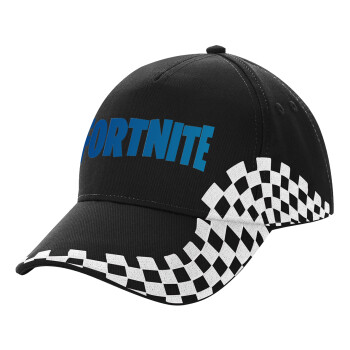 Fortnite Bus, Adult Ultimate BLACK RACING Cap, (100% COTTON DRILL, ADULT, UNISEX, ONE SIZE)