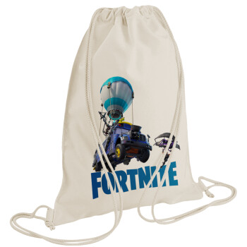 Fortnite Bus, Backpack bag GYMBAG natural (28x40cm)