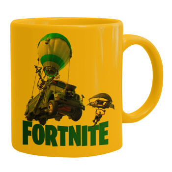 Fortnite Bus, Ceramic coffee mug yellow, 330ml (1pcs)