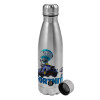 Metallic water bottle, stainless steel, 750ml