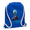 Backpack pouch GYMBAG Blue, with pocket (40x48cm) & thick cords