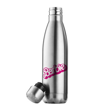 Barbie, Μεταλλικό παγούρι θερμός Inox (Stainless steel), διπλού τοιχώματος, 500ml