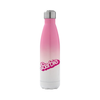 Barbie, Metal mug thermos Pink/White (Stainless steel), double wall, 500ml
