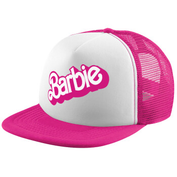 Barbie, Child's Soft Trucker Hat with Pink/White Mesh (POLYESTER, CHILD, ONE SIZE)