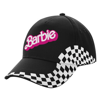 Barbie, Adult Ultimate BLACK RACING Cap, (100% COTTON DRILL, ADULT, UNISEX, ONE SIZE)