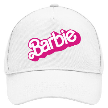 Barbie, Adult Baseball Cap, Drill, White (100% COTTON, ADULT, UNISEX, ONE SIZE)