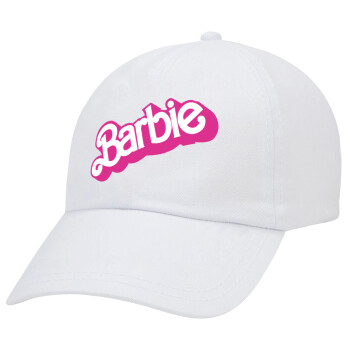 Barbie, Adult Baseball Cap White 5-panel (POLYESTER, ADULT, UNISEX, ONE SIZE)