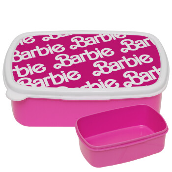 Barbie, ΡΟΖ παιδικό δοχείο φαγητού (lunchbox) πλαστικό (BPA-FREE) Lunch Βox M18 x Π13 x Υ6cm