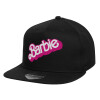 Children's Flat Snapback Hat, Black (100% COTTON, CHILD, UNISEX, ONE SIZE)