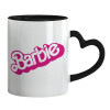 Mug heart black handle, ceramic, 330ml