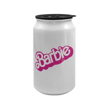 Barbie, Κούπα ταξιδιού μεταλλική με καπάκι (tin-can) 500ml