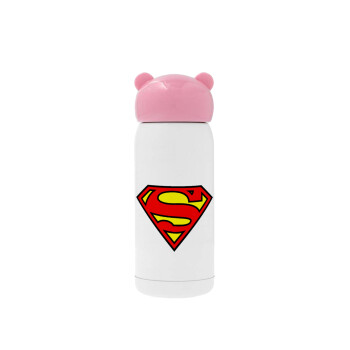 Superman vintage, Ροζ ανοξείδωτο παγούρι θερμό (Stainless steel), 320ml
